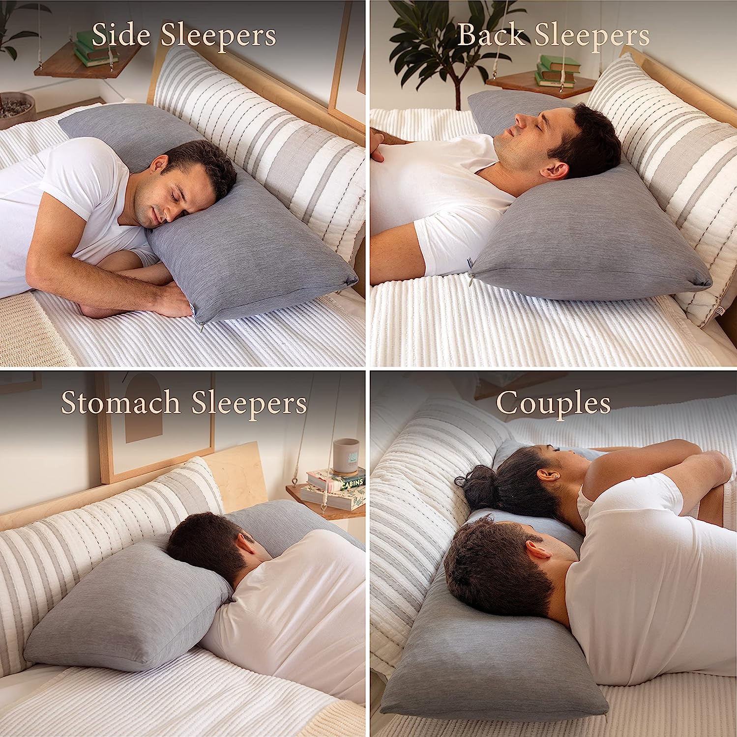 PharMeDoc Crescent Pregnancy Pillows - Body Pillow for Adults - Side Sleeper – Maternity and Nursing Pillow Breast Feeding - Pregnancy Must Haves - Dark Grey Cooling Cover - Image 5